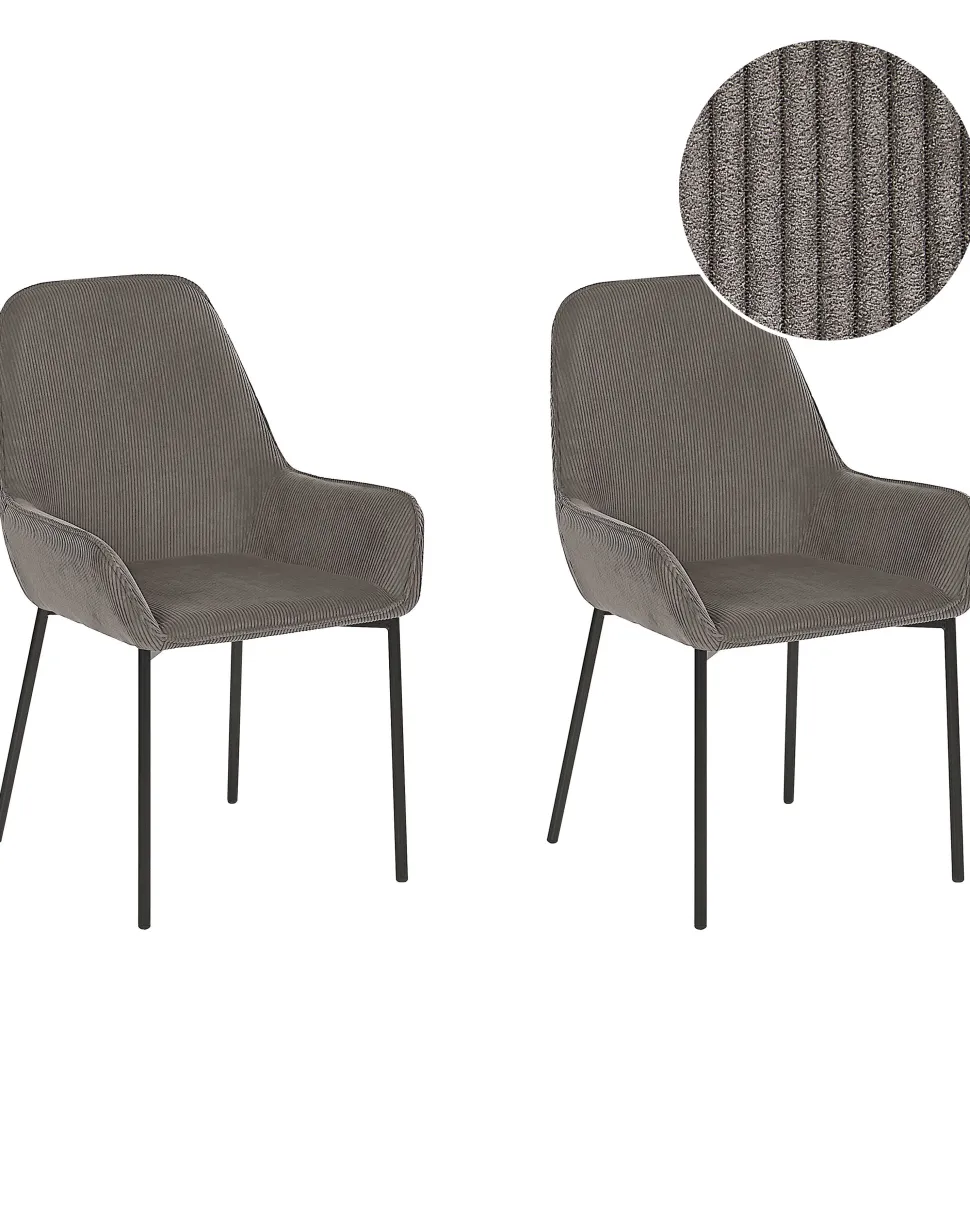 Esszimmerstuhl Cord Grau 2Er Set Loverna
