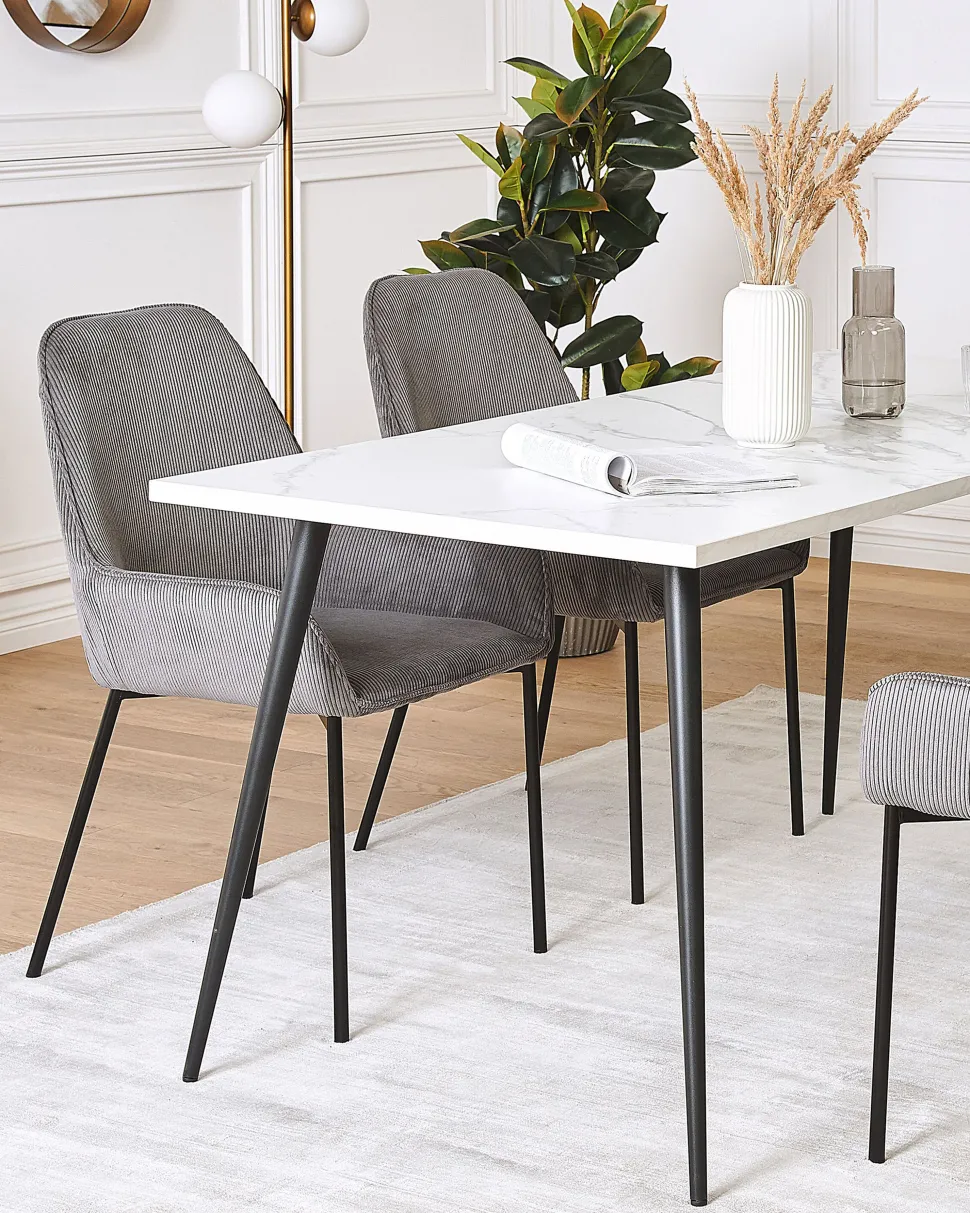 Esszimmerstuhl Cord Grau 2Er Set Loverna