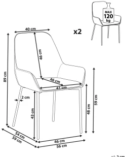 Esszimmerstuhl Cord Grau 2Er Set Loverna