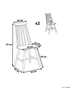 Esszimmerstuhl Gummibaumholz Weis 2Er Set Burbank