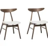 Esszimmerstuhl Gummibaumholz / Kunstleder Weis 2Er Set Lynn