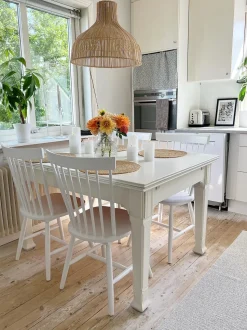 Esszimmerstuhl Gummibaumholz Weis 2Er Set Burges