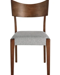 Esszimmerstuhl Gummibaumholz Dunkelbraun / Grau 2Er Set Eden
