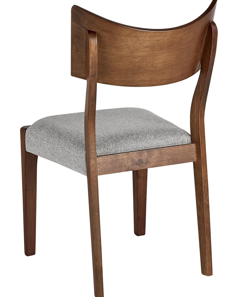 Esszimmerstuhl Gummibaumholz Dunkelbraun / Grau 2Er Set Eden