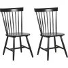 Esszimmerstuhl Gummibaumholz Schwarz 2Er Set Burges