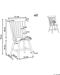 Esszimmerstuhl Gummibaumholz Schwarz 2Er Set Burges