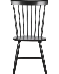 Esszimmerstuhl Gummibaumholz Schwarz 2Er Set Burges