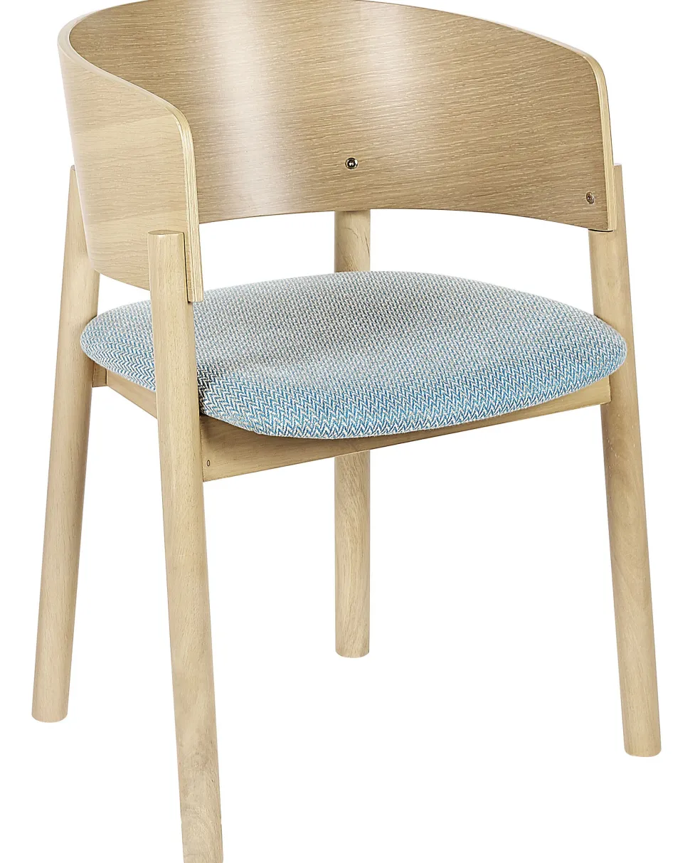 Esszimmerstuhl Heller Holzfarbton / Hellblau 2Er Set Marikana