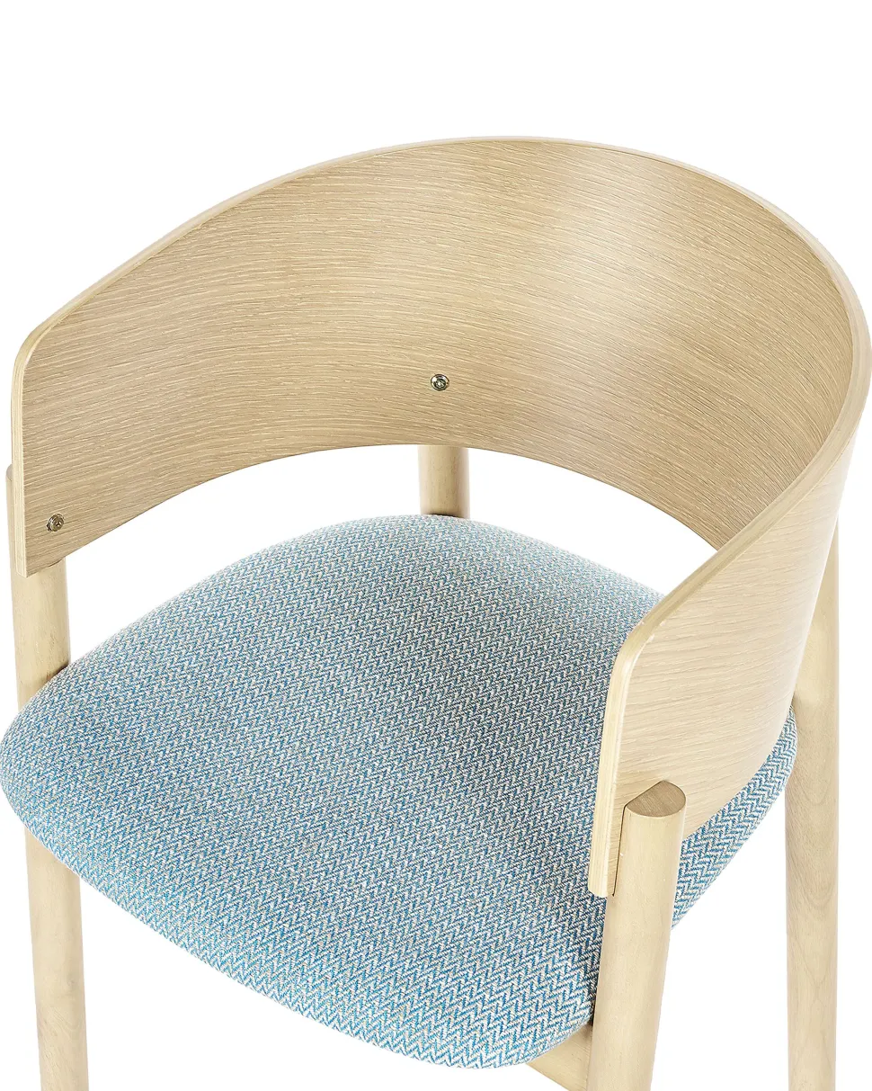 Esszimmerstuhl Heller Holzfarbton / Hellblau 2Er Set Marikana