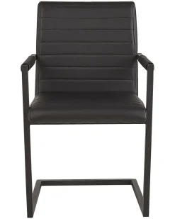 Esszimmerstuhl Kunstleder Schwarz 2Er Set Buford