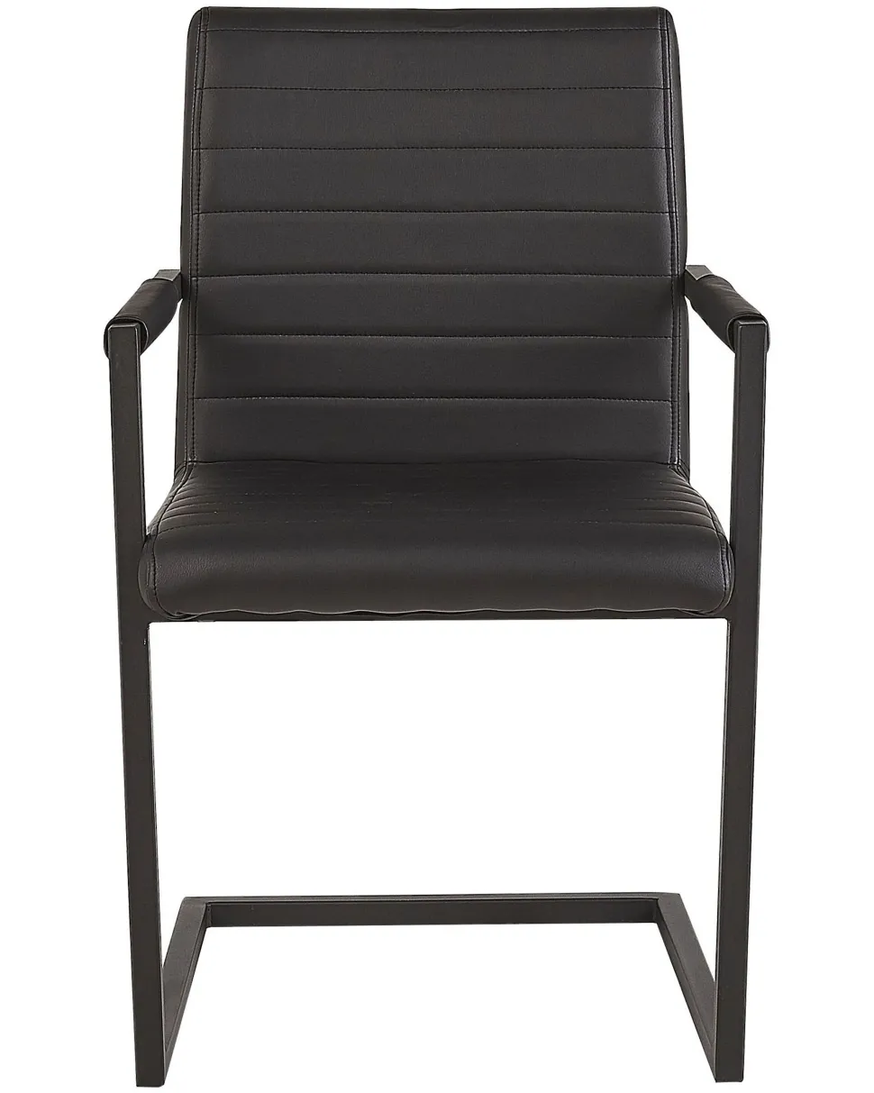 Esszimmerstuhl Kunstleder Schwarz 2Er Set Buford