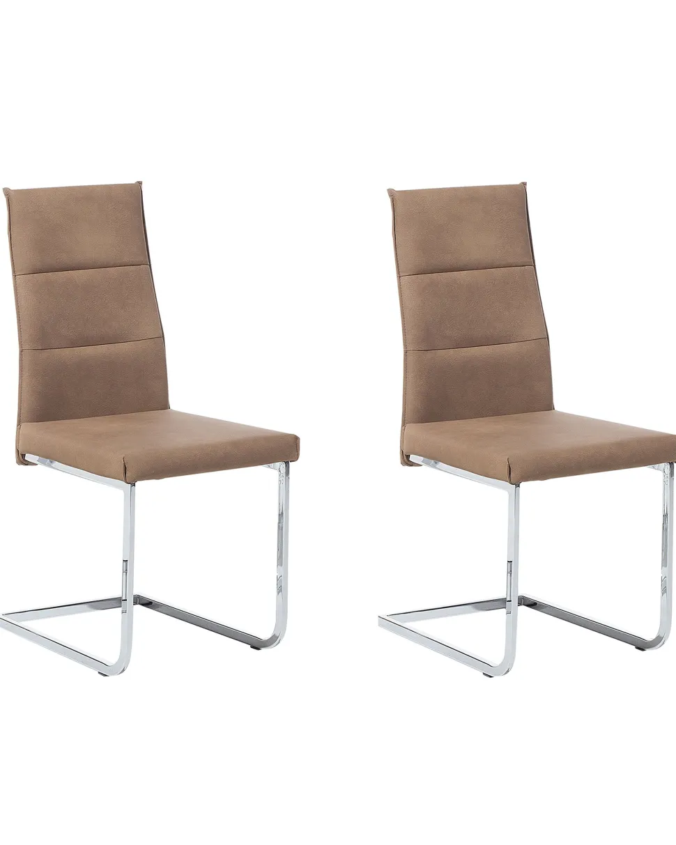 Esszimmerstuhl Kunstleder Sandbeige 2Er Set Rockford