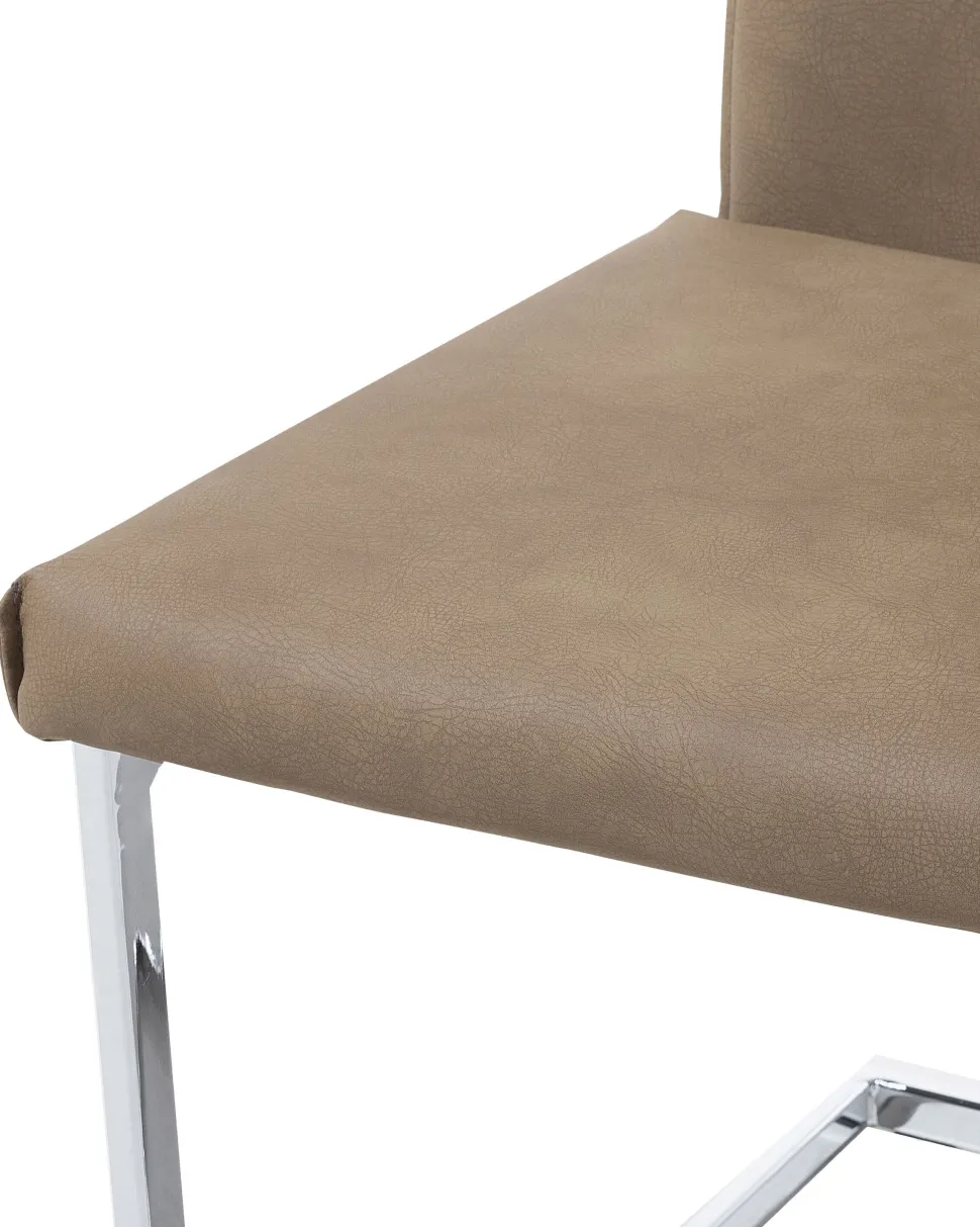 Esszimmerstuhl Kunstleder Sandbeige 2Er Set Rockford