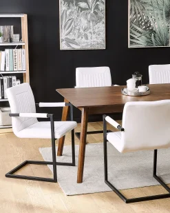 Esszimmerstuhl Kunstleder Cremeweis 2Er Set Brandol