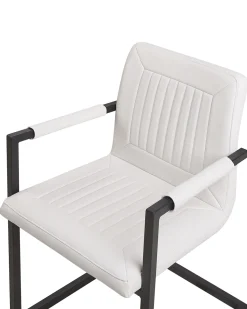 Esszimmerstuhl Kunstleder Cremeweis 2Er Set Brandol