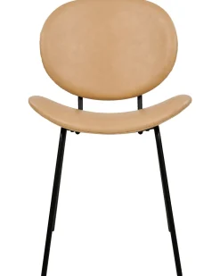 Esszimmerstuhl Kunstleder Sandbeige / Schwarz 2Er Set Luana