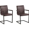 Esszimmerstuhl Kunstleder Braun 2Er Set Buford