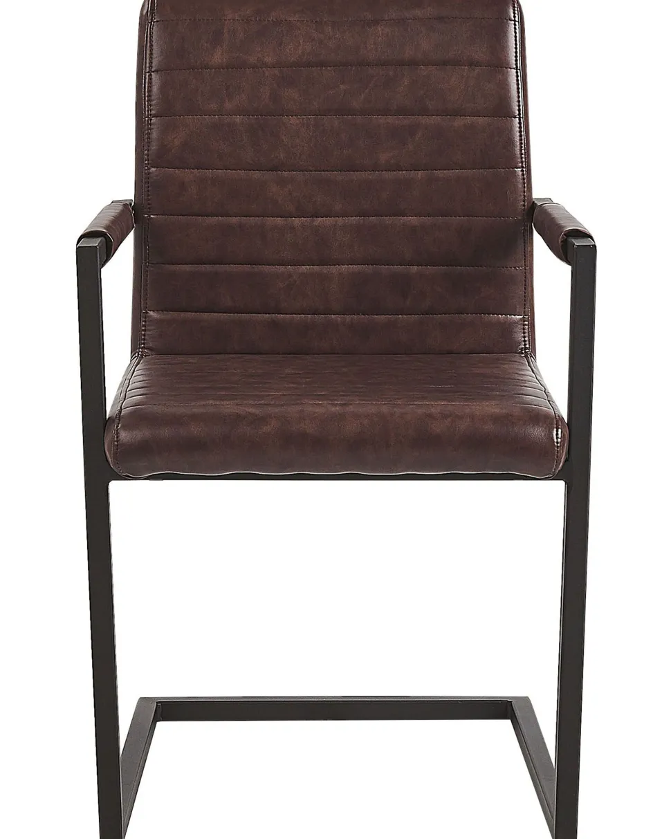 Esszimmerstuhl Kunstleder Braun 2Er Set Buford