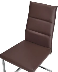 Esszimmerstuhl Kunstleder Dunkelbraun 2Er Set Rockford