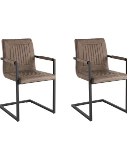 Esszimmerstuhl Kunstleder Braun 2Er Set Brandol