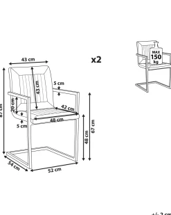 Esszimmerstuhl Kunstleder Braun 2Er Set Brandol