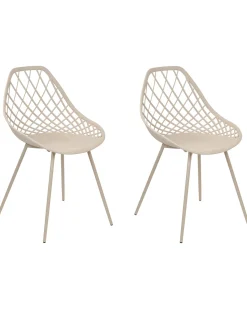 Esszimmerstuhl Kunststoff Beige 2Er Set Canton Ii