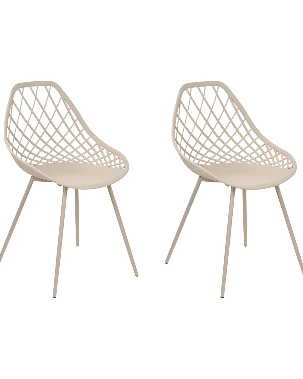 Esszimmerstuhl Kunststoff Beige 2Er Set Canton Ii