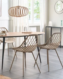 Esszimmerstuhl Kunststoff Beige 2Er Set Canton Ii