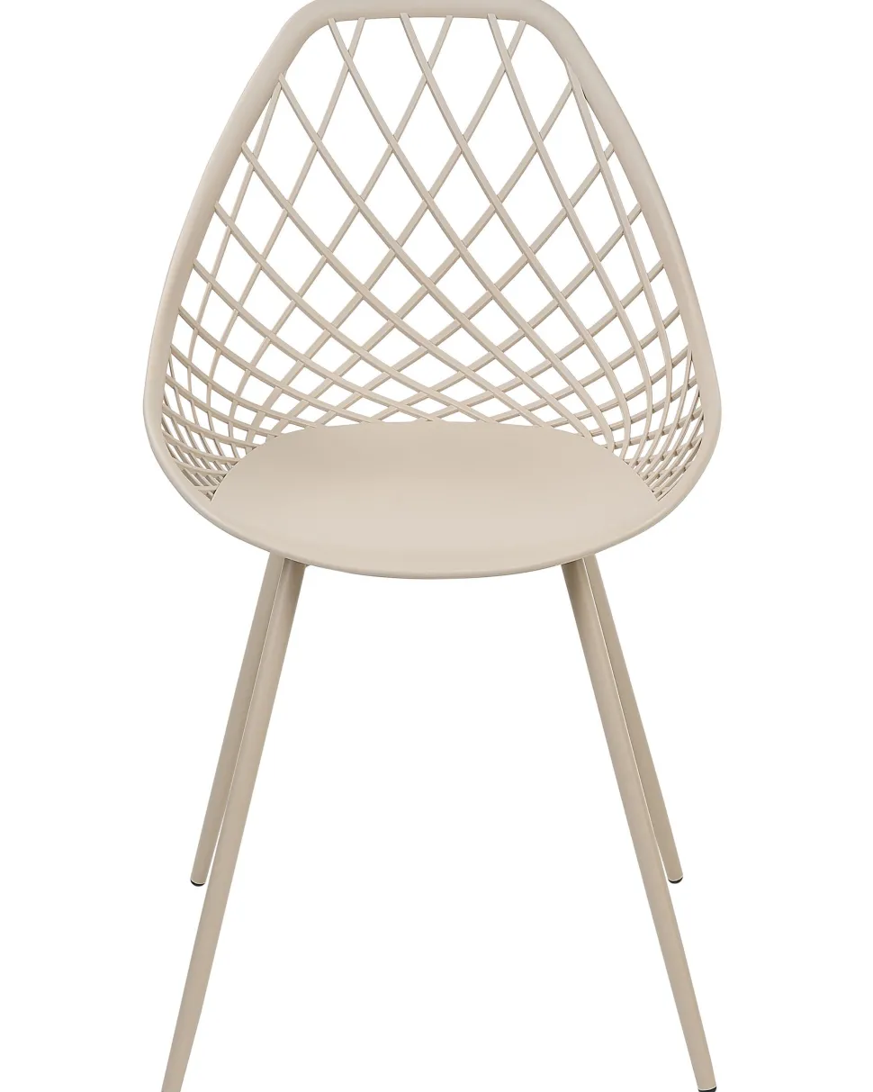 Esszimmerstuhl Kunststoff Beige 2Er Set Canton Ii