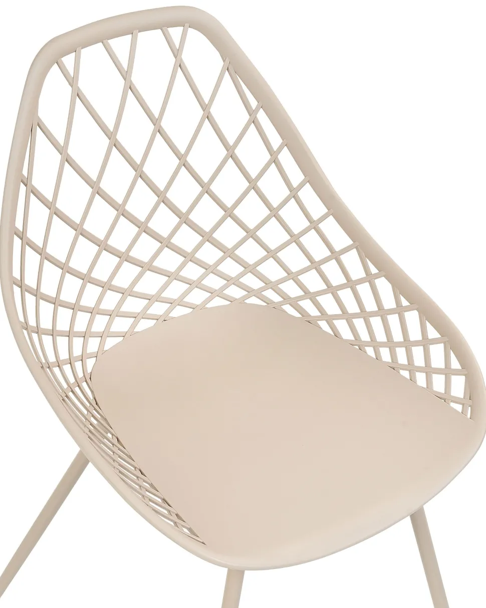 Esszimmerstuhl Kunststoff Beige 2Er Set Canton Ii