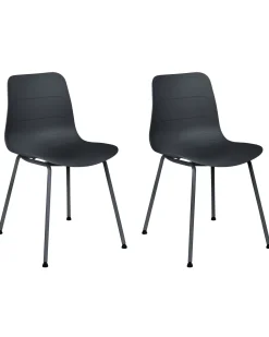 Esszimmerstuhl Kunststoff Schwarz 2Er Set Loomis