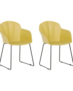 Esszimmerstuhl Kunststoff Gelb 2Er Set Sylva