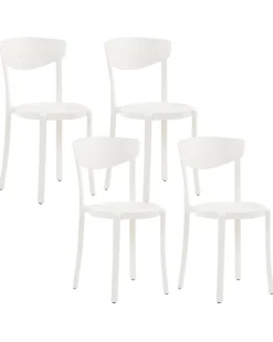 Esszimmerstuhl Kunststoff Weis 4Er Set Vieste