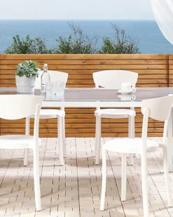 Esszimmerstuhl Kunststoff Weis 4Er Set Vieste