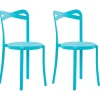 Esszimmerstuhl Kunststoff Blau 2Er Set Camogli