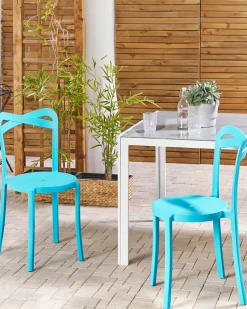 Esszimmerstuhl Kunststoff Blau 2Er Set Camogli