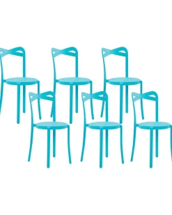 Esszimmerstuhl Kunststoff Blau 6Er Set Camogli