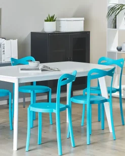 Esszimmerstuhl Kunststoff Blau 6Er Set Camogli