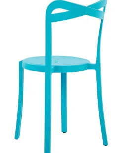 Esszimmerstuhl Kunststoff Blau 6Er Set Camogli
