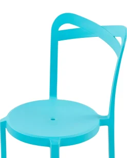 Esszimmerstuhl Kunststoff Blau 6Er Set Camogli