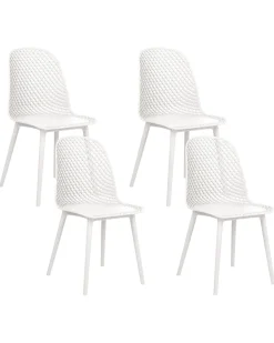 Esszimmerstuhl Kunststoff Weis 4Er Set Emory