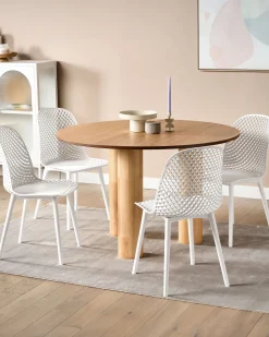 Esszimmerstuhl Kunststoff Weis 4Er Set Emory