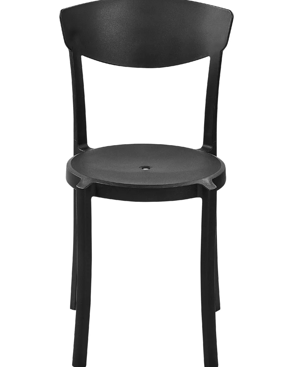 Esszimmerstuhl Kunststoff Schwarz 8Er Set Vieste