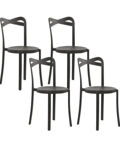 Esszimmerstuhl Kunststoff Schwarz 4Er Set Camogli