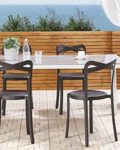 Esszimmerstuhl Kunststoff Schwarz 4Er Set Camogli