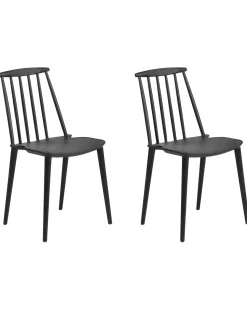 Esszimmerstuhl Kunststoff Schwarz 2Er Set Ventnor