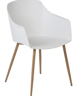 Esszimmerstuhl Kunststoff Weis / Heller Holzfarbton 2Er Set Fonda Ii
