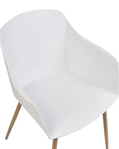 Esszimmerstuhl Kunststoff Weis / Heller Holzfarbton 2Er Set Fonda Ii