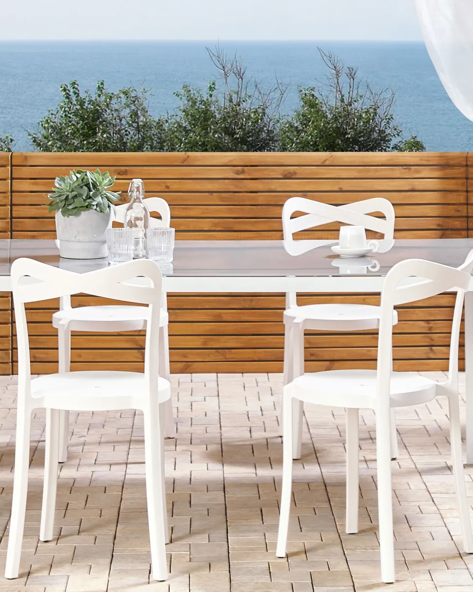 Esszimmerstuhl Kunststoff Weis 4Er Set Camogli
