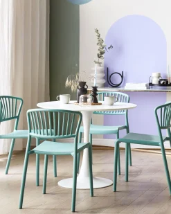 Esszimmerstuhl Kunststoff Grun 4Er Set Gela